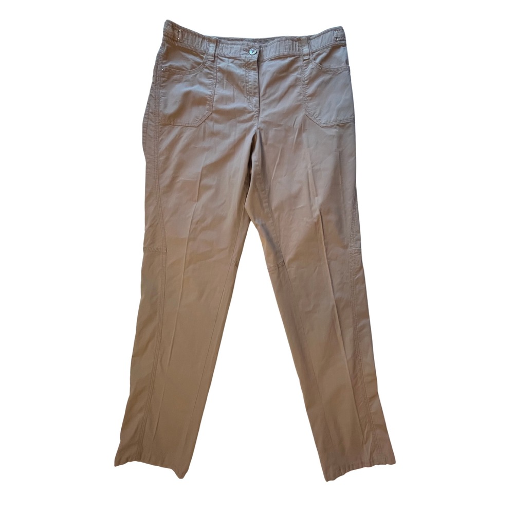 Chico's Casual Chinos Size 1.5 M 10 Cocoa Brown Stretch Skinny Straight Mid-rise